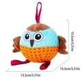 Orange Owl Ball interactive dog toy with velvet surface and rubber core on white background