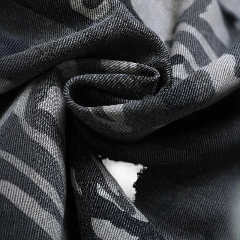 Men's camouflage polo collar jacket in cotton, regular fit, dark green camouflage colour, spring autumn daily wear