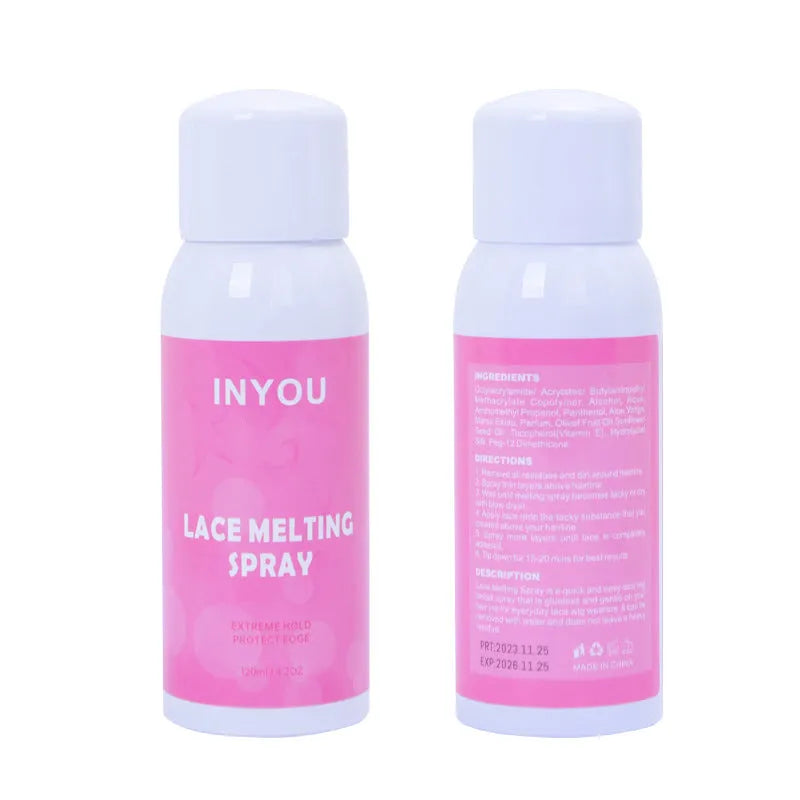 120ml transparent fast-drying lace wig spray glue aerosol adhesive canister