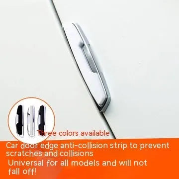 Black silicone car door bumper strips measuring 9.5cm by 2cm in four-piece protective set