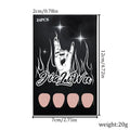 24 black French style artificial nails with almond shaping in J049 colour