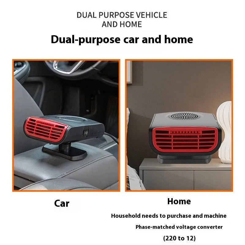 Portable 150W 12V black ABS car heater blower for defrosting and demisting windscreens