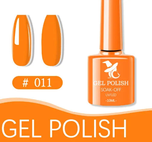 48 colour UV phototherapy plastic gel nail polish set with 7ml bottles in various finishes including glitter and nude shades
