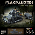 German No1 anti-aircraft tank building blocks, small particle plastic bricks, 100299 German style, for ages 7-14