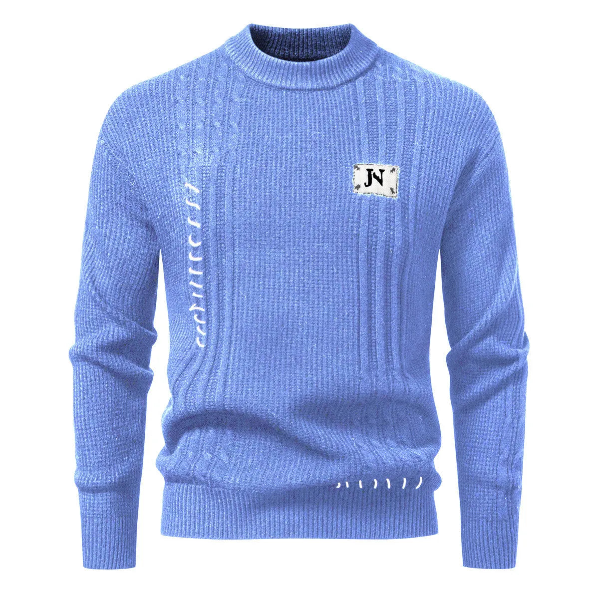Men's loose fit pullover sweater in beige, Modal and rabbit hair blend, ribbed hem, available in sizes M to 3XL