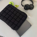 Large capacity cloud cotton nylon laptop bag shown in black and white colour options