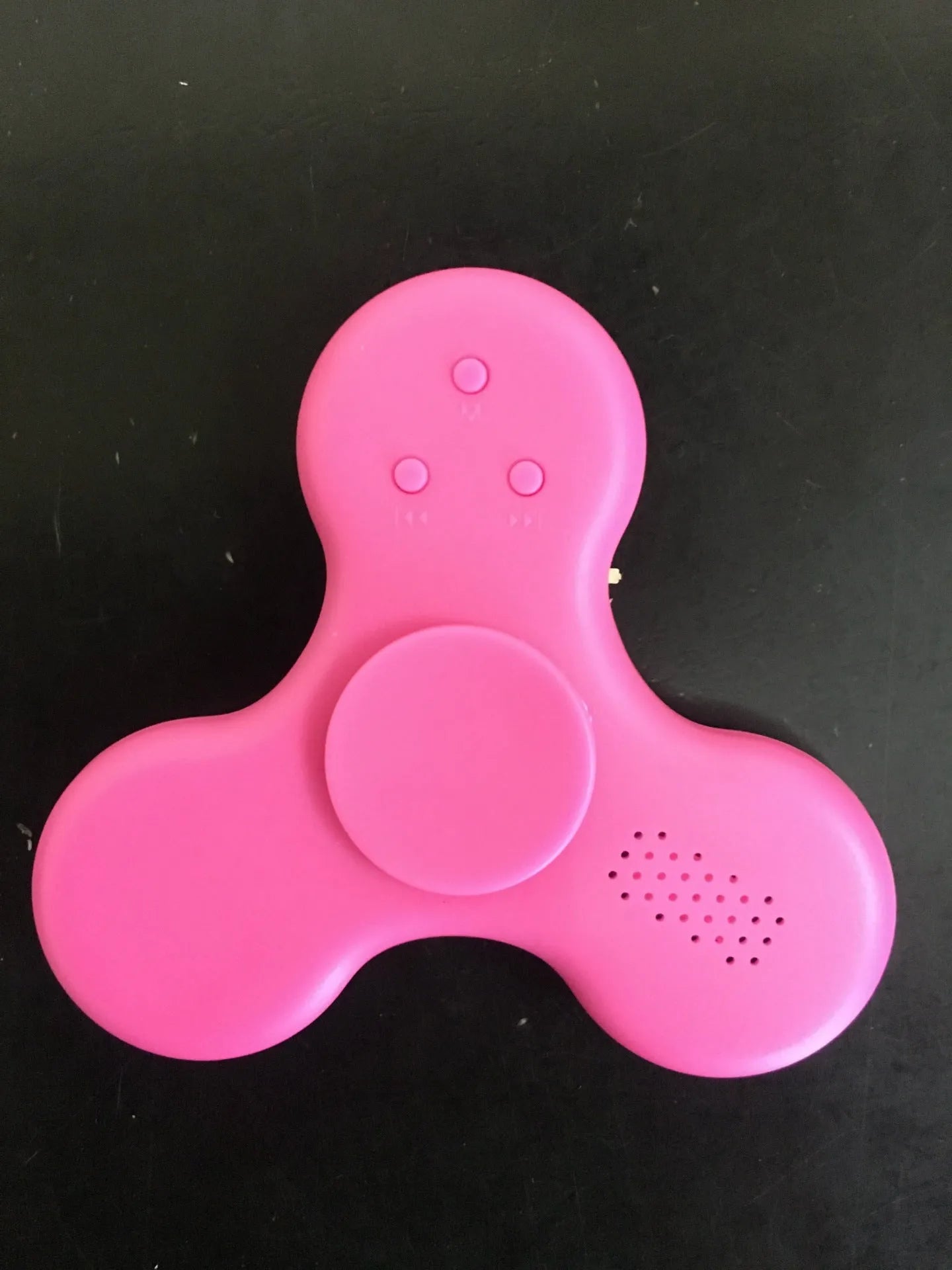 Bluetooth speaker fidget spinner in ABS plastic with 80mm diameter, shown in blue colour option