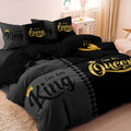 Three piece light grey digital printed quilt cover set with polyester cotton sanded finish