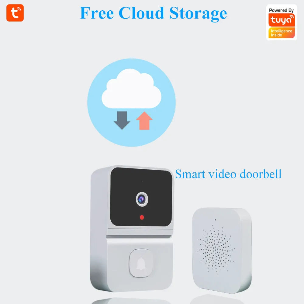 Intelligent visual doorbell surveillance camera in black with built-in lithium battery for household use