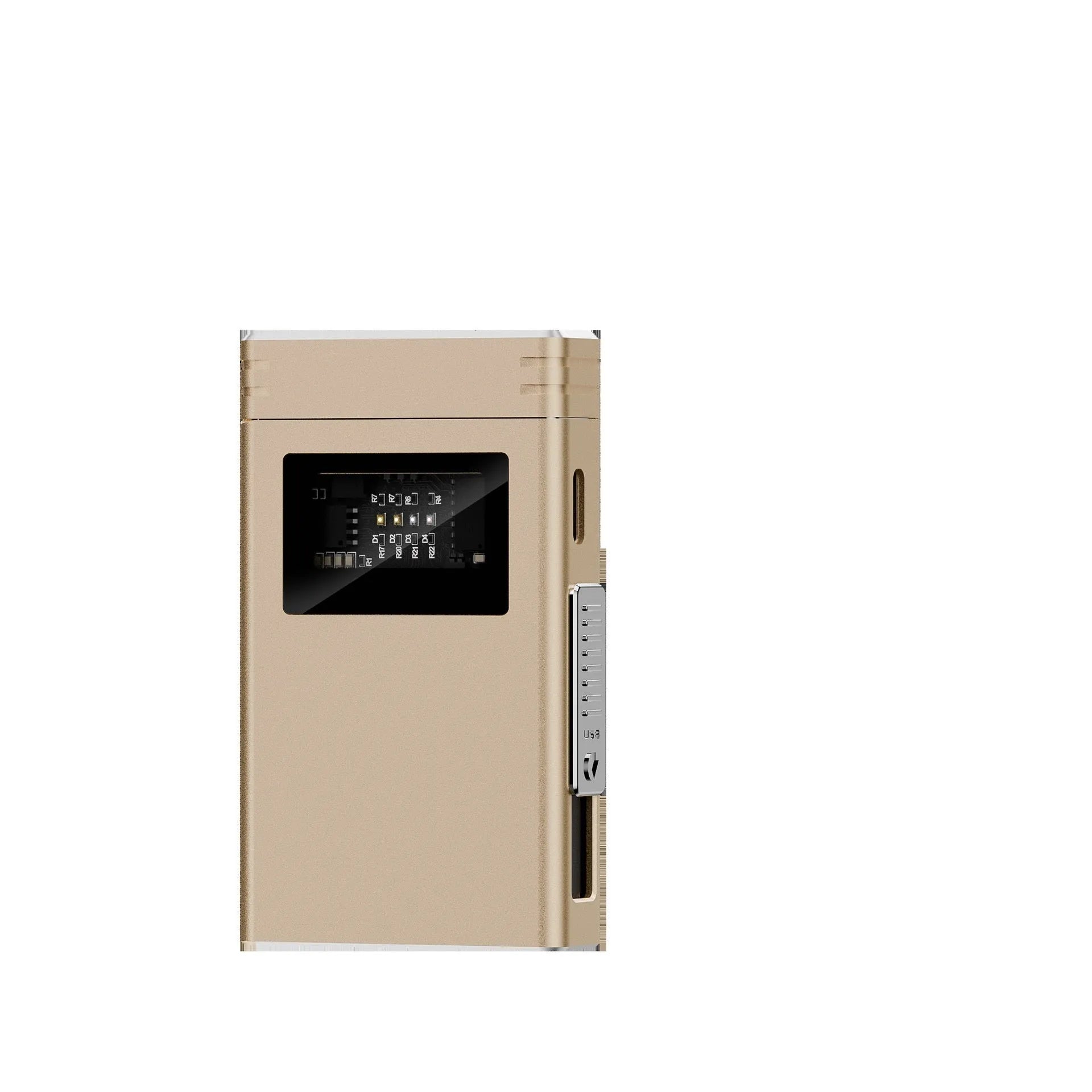 Metal power bank lighter in Dark Night Green with USB electronic lighter and wind resistance