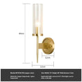 Post-modern glass wall lamp with copper metal body and glass shade