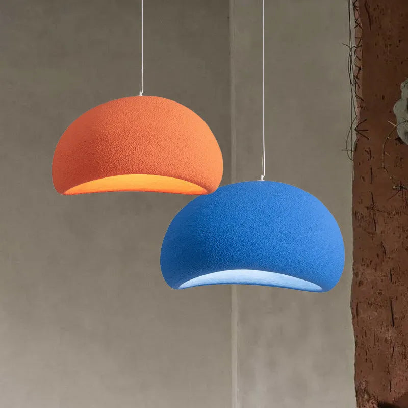 Modern simplicity chandelier handmade from high density polystyrene, 50cm diameter, orange colour option, for commercial use