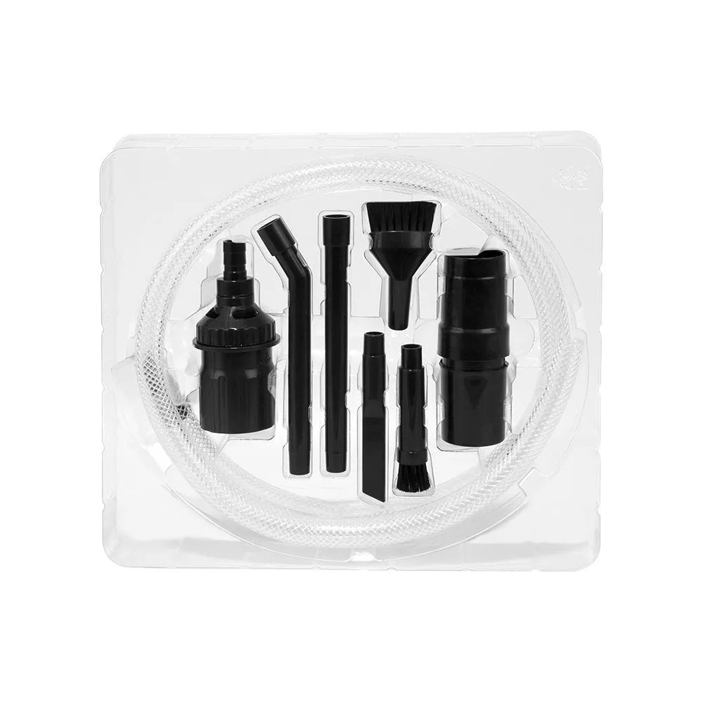 Eight-piece vacuum cleaner suction head accessory set for small area cleaning