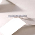 Wedding ring set with moissanite stone in platinum-plated S925 silver, size 7, in gift box