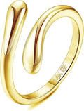 Copper plated 14K thick gold toe ring with geometry shape and unisex design