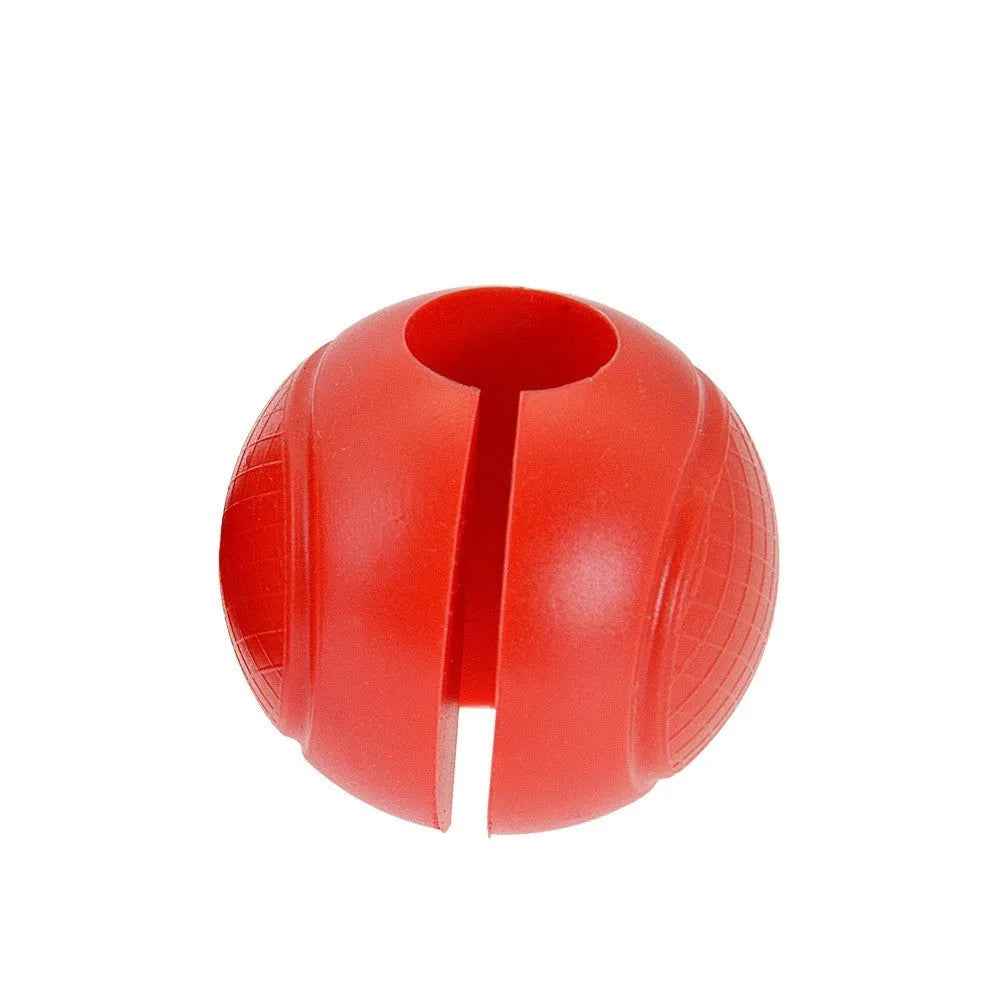 Round grip dumbbell silicone spherical hand grip in black on a white background