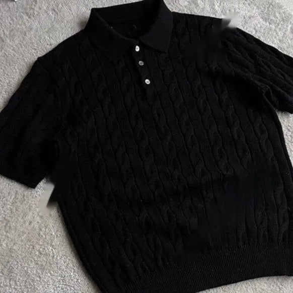 Long staple combed cotton knitted T-shirt in black, grey and light grey colours on a size chart