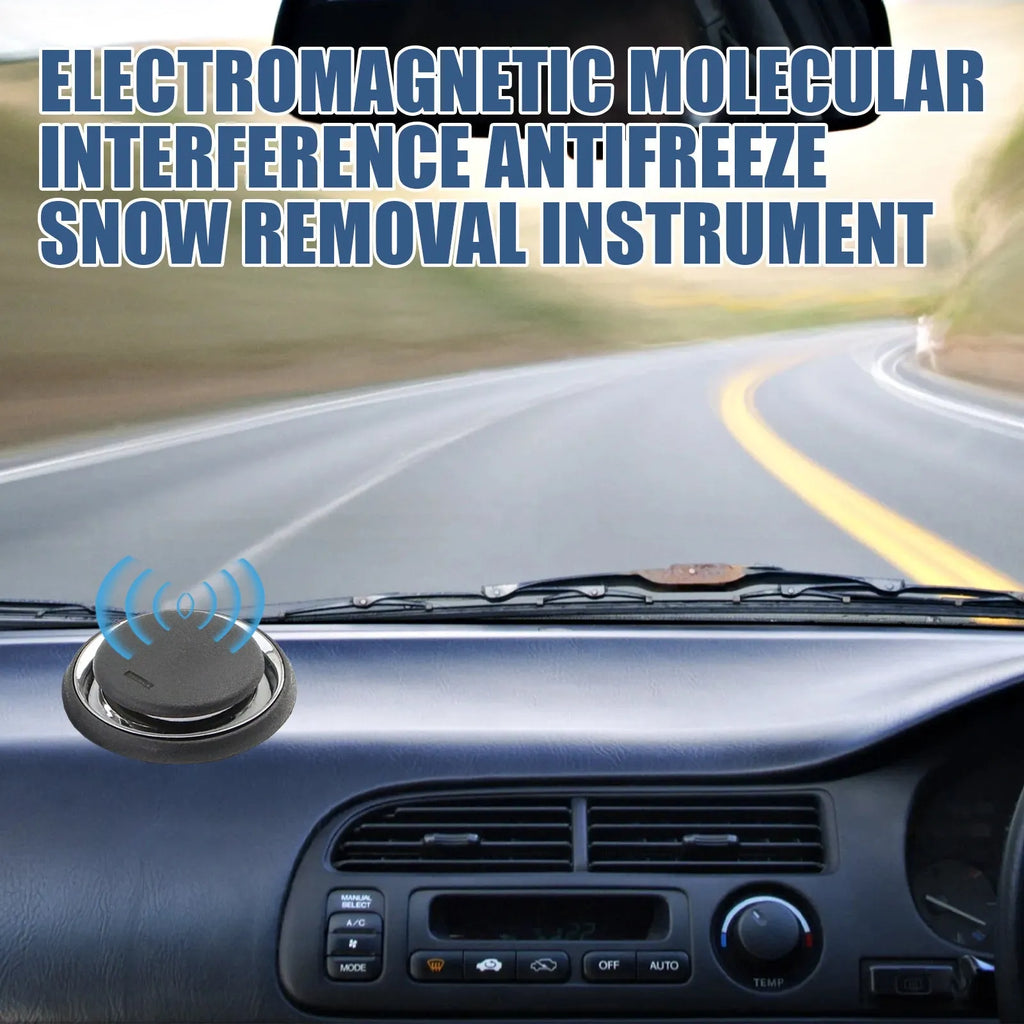 Black portable car deicing instrument for melting ice and snow on vehicle windscreens.