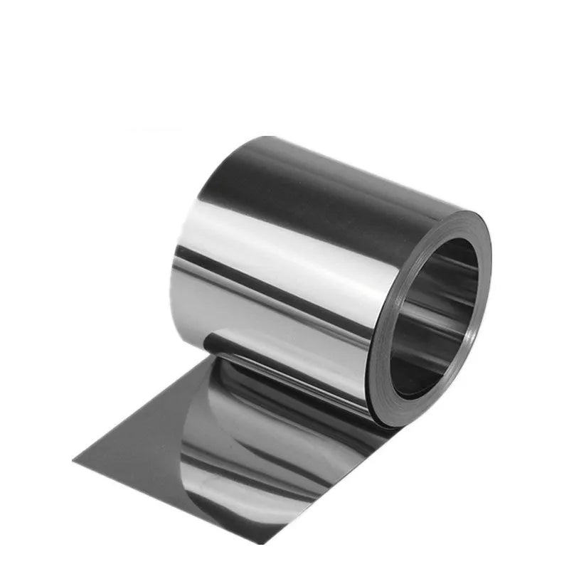 304 stainless steel thin strip on a roll with leather piece for automotive shimming.