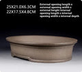Handmade purple sand oval flower pot measuring 25cm x 21cm x 6.3cm for bonsai and succulent plants