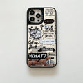English graffiti cat painted TPU full wrap phone case for iPhone, cat colour