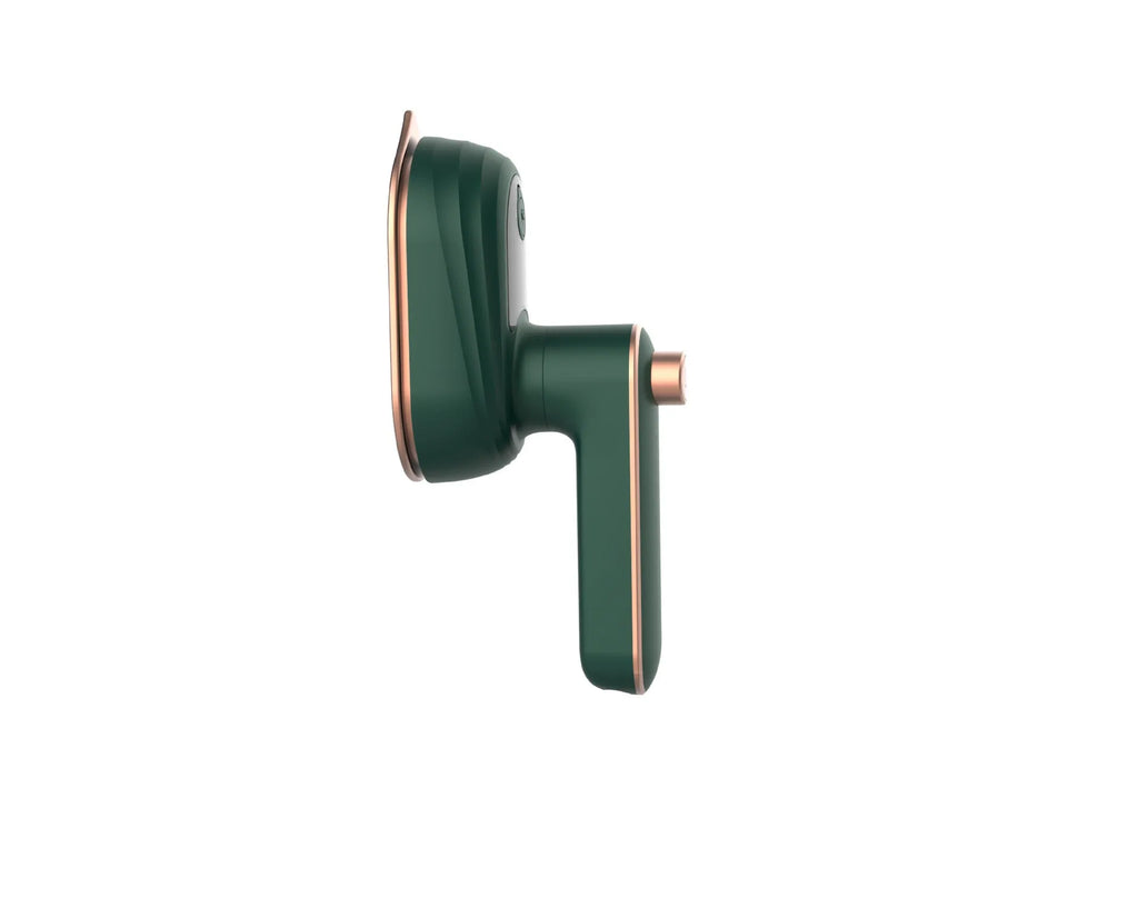 Mini water spray ironing machine folding travel portable electric iron in dark green and white