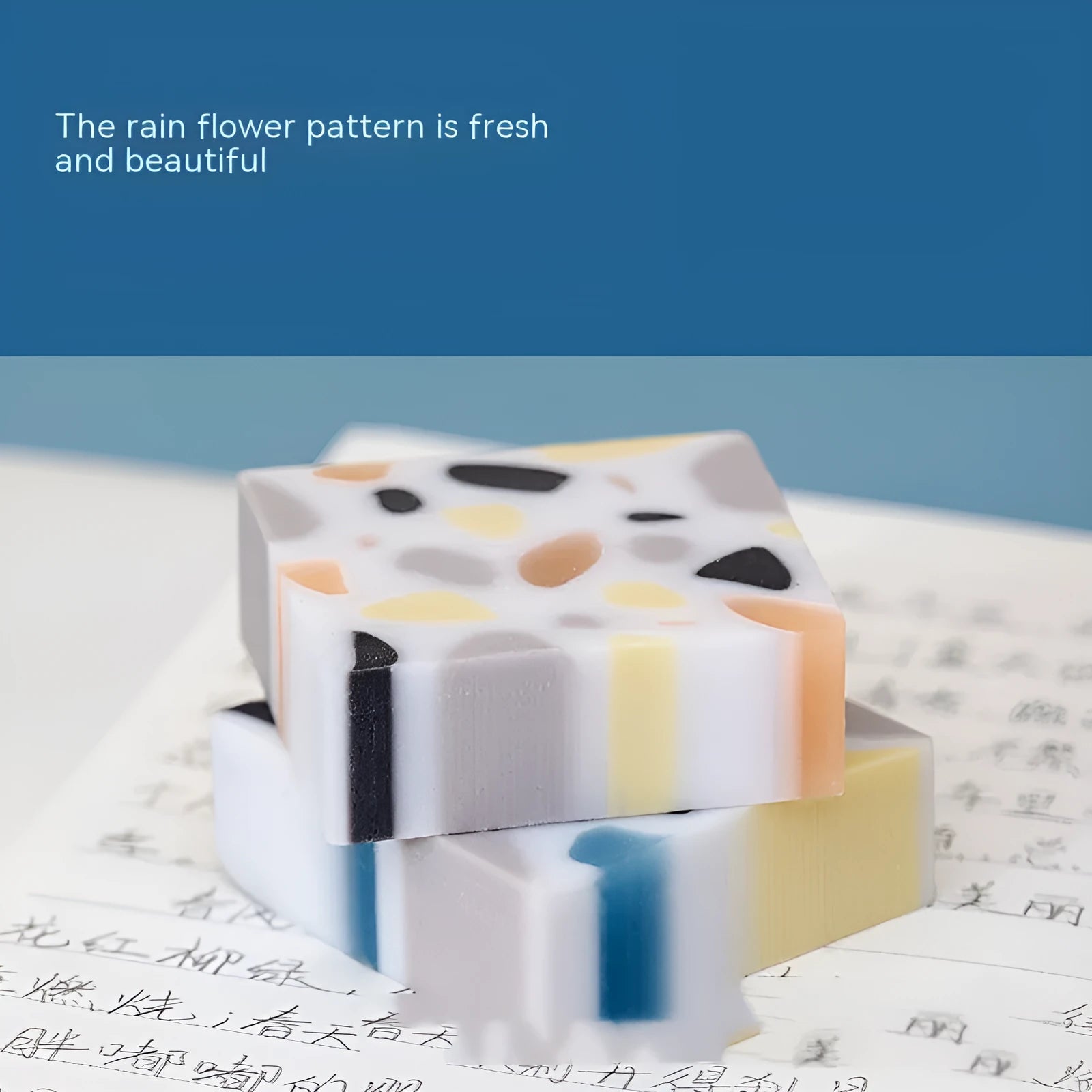 Rubber brick eraser for pencil mark removal on paper