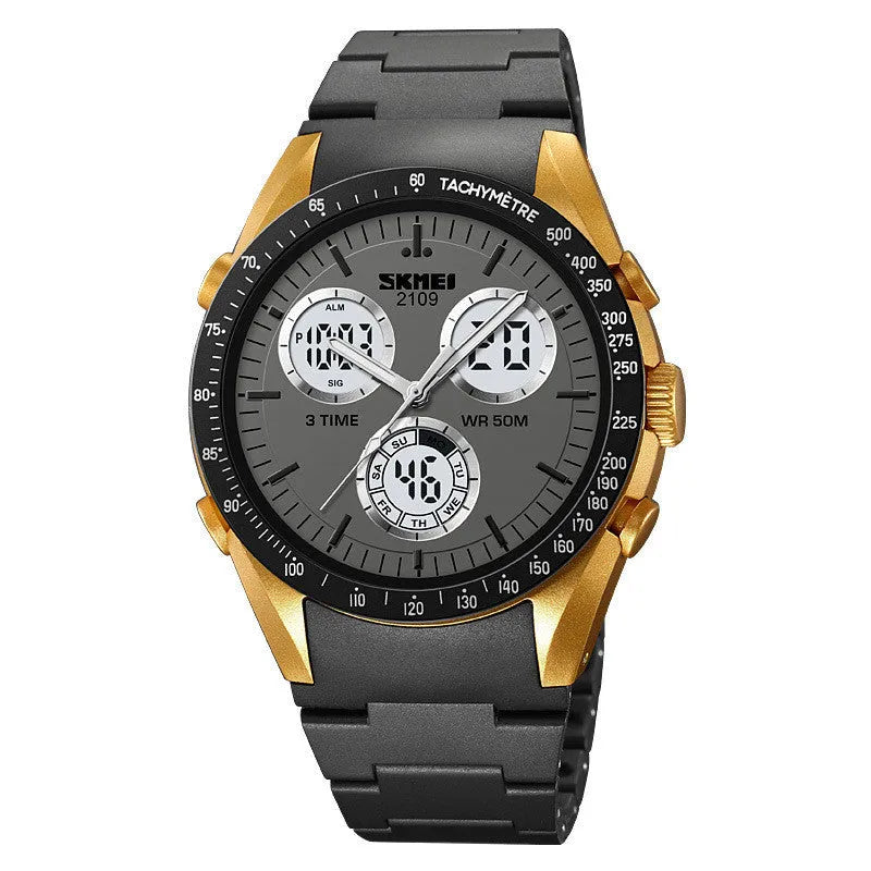 Casual electronic watch with a digital display on a TPU strap, shown in Army Green camouflage colour.