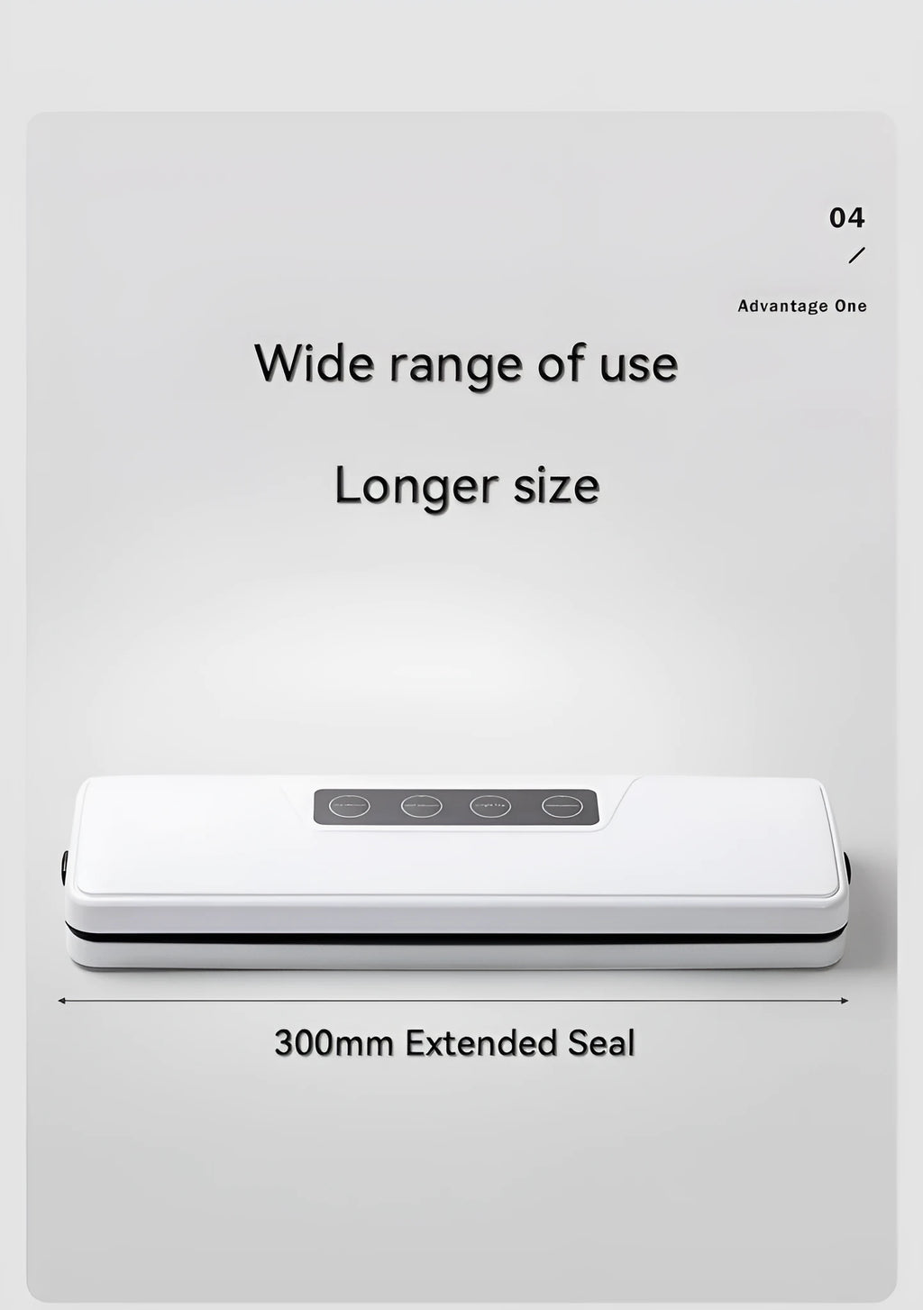 White automatic vacuum sealer machine on a kitchen counter