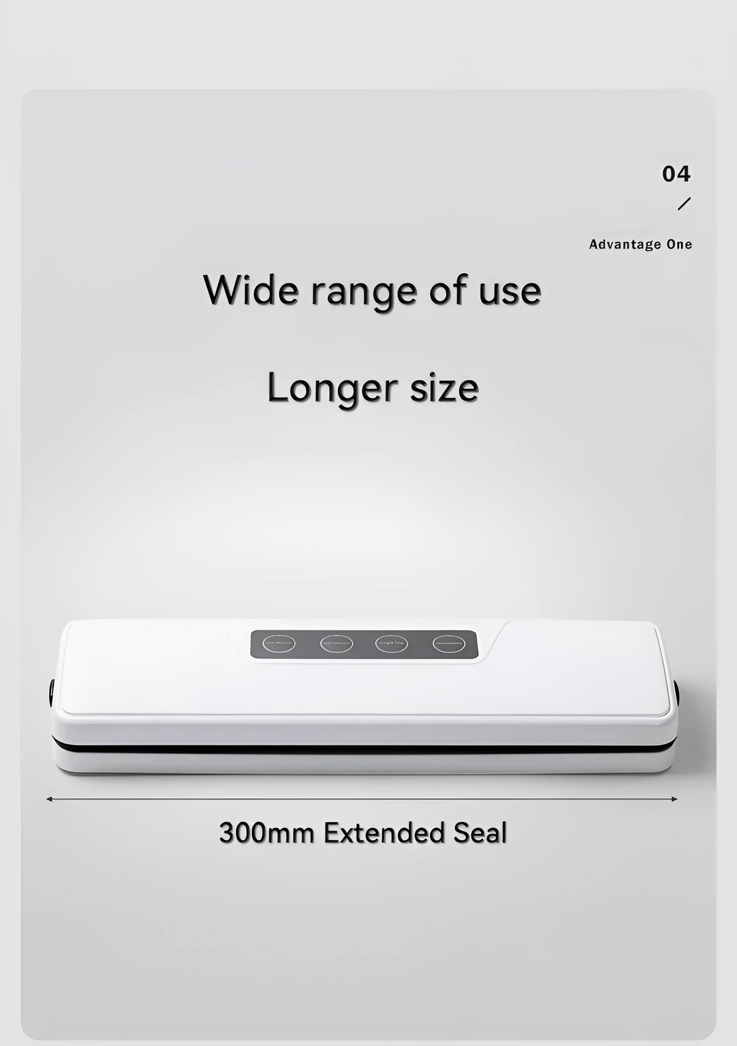 White automatic vacuum sealer machine on a kitchen counter