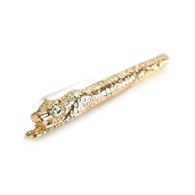 Embossed metal business pen in ancient silver or gold finish with OPP gift packaging
