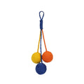 Blue cat teaser wand with catnip ball measuring 255mm for interactive feline play