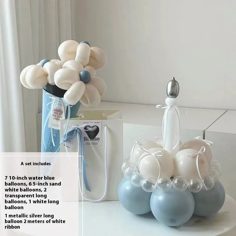 Balloon bouquet DIY kit for cake decoration with round balloons in assorted styles
