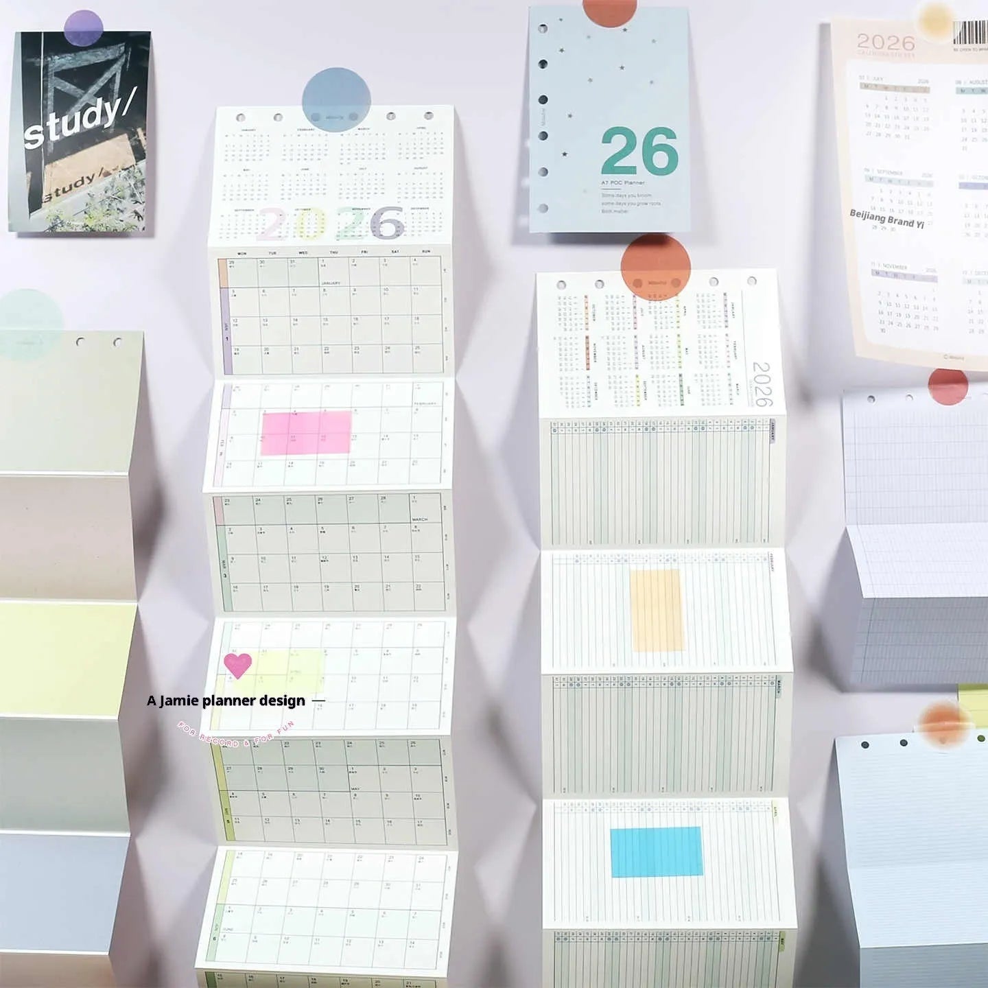 2026 calendar cards fold set showing monthly calendar layout for desk wall or hand account use