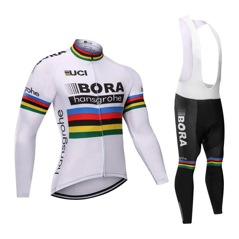 Autumn women's long sleeve mountain bike cycling suit set in polyester fiber fabric