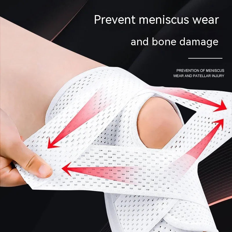 Mesh knee protective sleeve for meniscus and patellar injury recovery in black or white colours