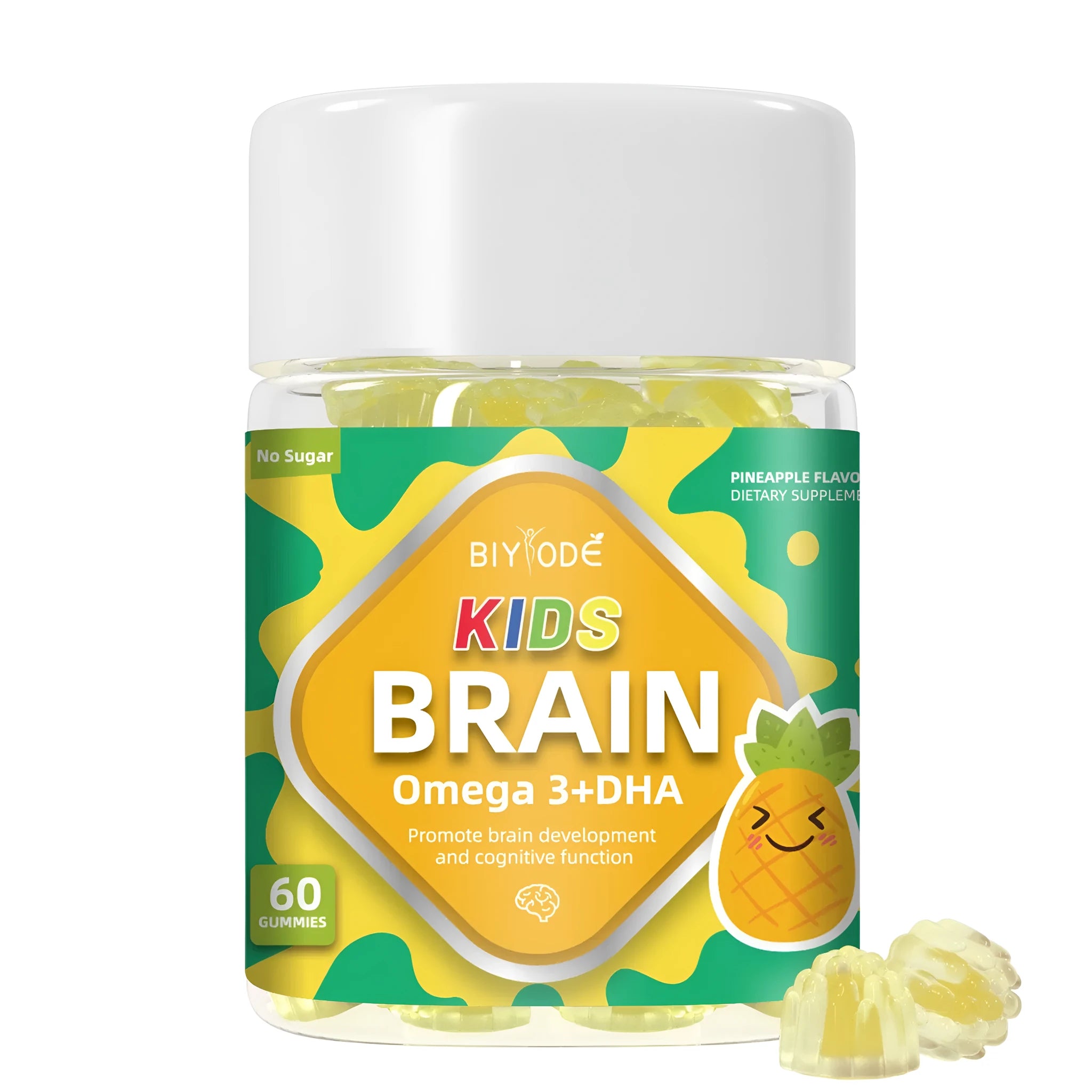 Kids multivitamin DHA gummies study support brain nutrition supplement 60 count bottle
