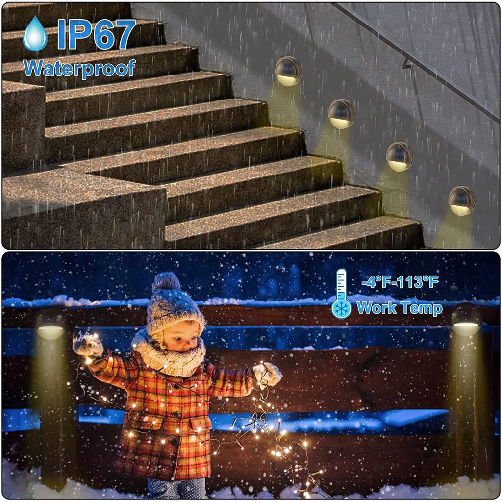 Low voltage outdoor step light with IP67 rating, measuring 96mm by 55mm, for garden and path illumination.