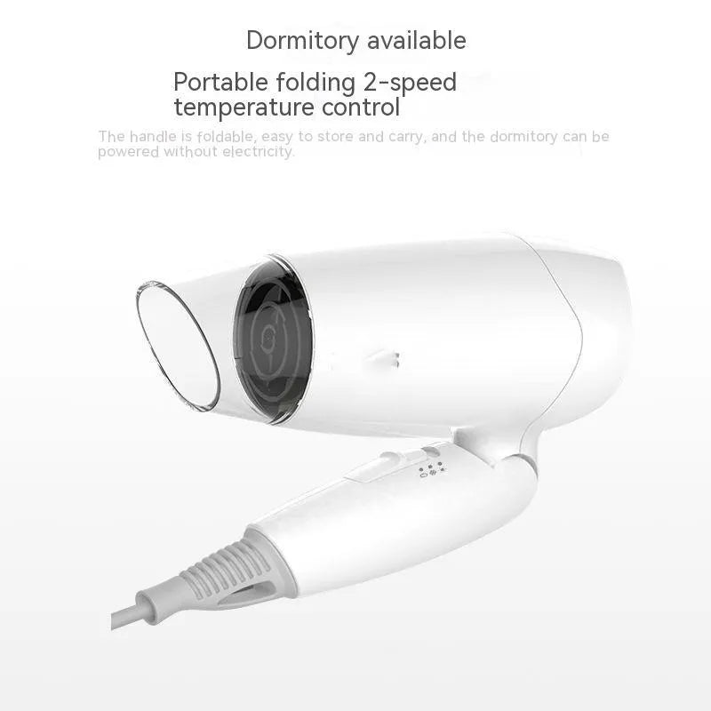 Moon White portable 1400W hair dryer with overheating protection and 150cm cord on white background