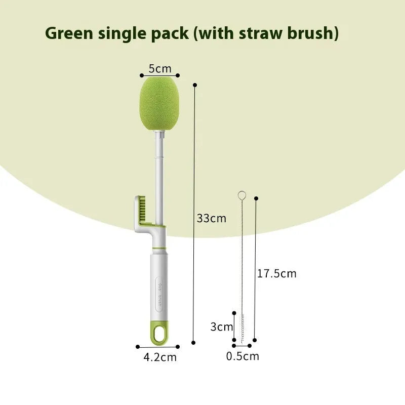 Long handle cup brush for bottle cleaning in army green colour option