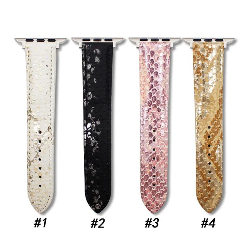 PU leopard print watch strap for Apple Watch 38mm and 42mm in a colour variant