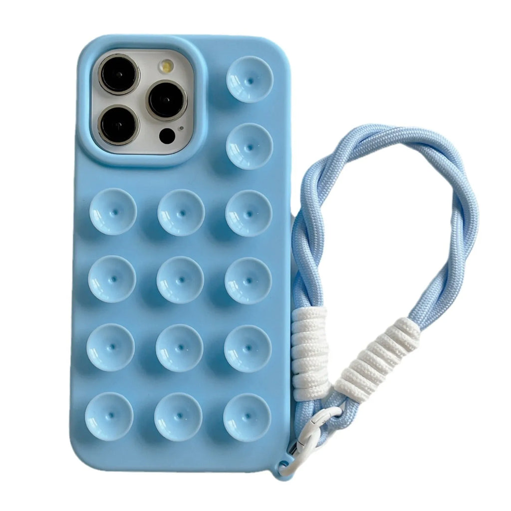 Silicone phone case with suction cup lanyard in RW Black Shell colour for iPhone 13 Pro Max