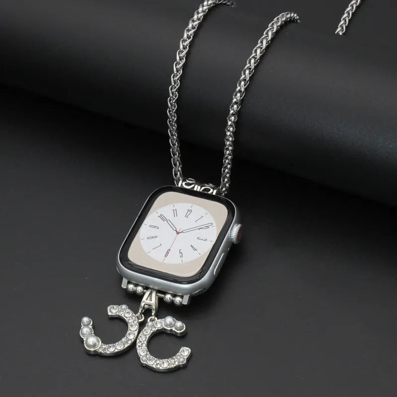 Watch necklace feather hanging strap in assorted designs for 38-49mm watch cases