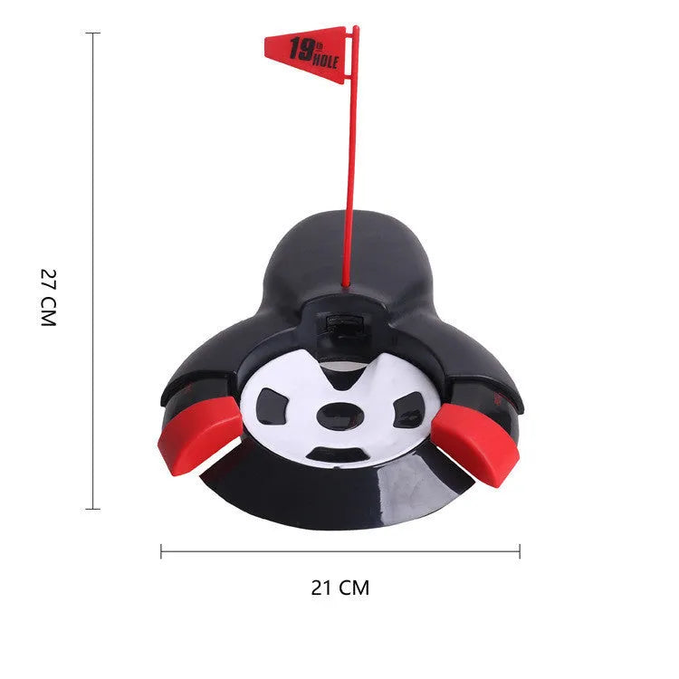 Golf electric automatic rebound rebounder in black with ABS construction for outdoor practice