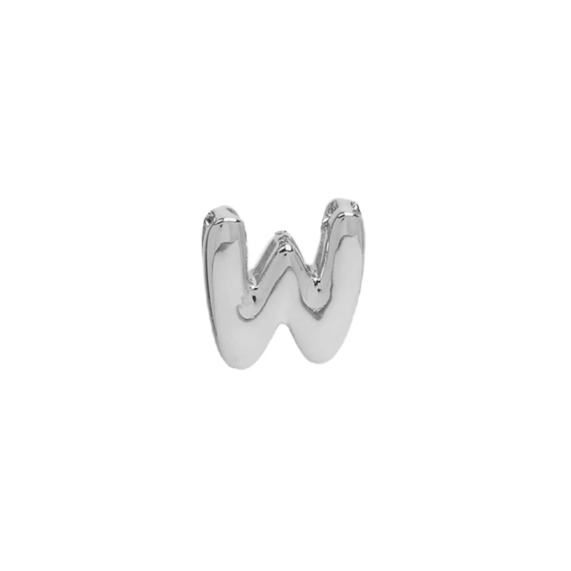 18k brass smooth surface bubble DIY letter bracelet with gold electroplated finish and letter pendant on white background