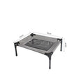 Black outdoor dog bed with steel frame and Oxford cloth cover measuring 55cm by 43cm