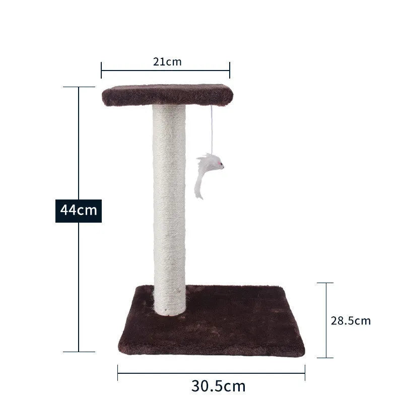 Solid wood cat climbing frame with integrated litter tree in grey colour option