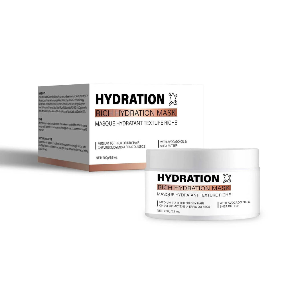 Rich In Moisturising Hair Mask 200ml in white tube packaging for deep conditioning of dry damaged hair