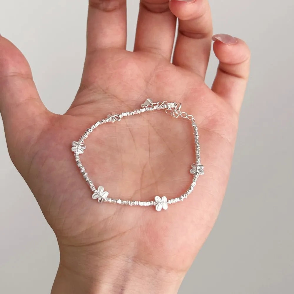 S925 sterling silver bracelet for women with bow zodiac design, silver colour S0584, simple style