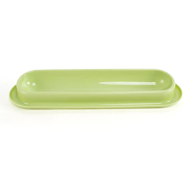 Leakproof pet bowl feeder for cats and dogs in green, pink or yellow colours
